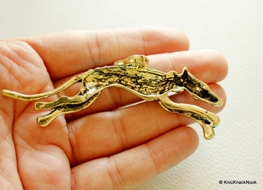 1 x Bronze Tone, Blue Rhinestones Pendant, Dog Pendant